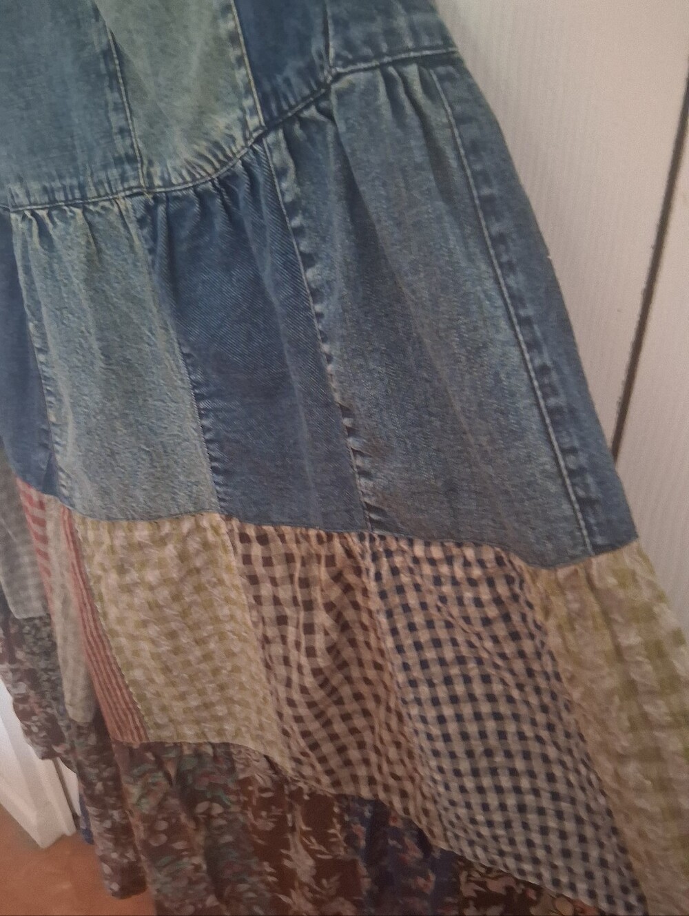 ✨ NWT Young Threads Boho Patchwork Tiered Wide-Leg Palazzo Pants - Size M ✨ - Picture 8 of 8
